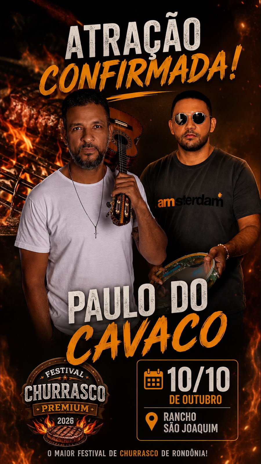 Paulo do Cavaco — atração musical confirmada do Festival de Churrasco Premium 2026